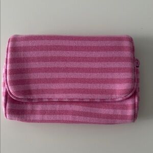 Brandy Melville Pink Striped Cosmetic Bag
